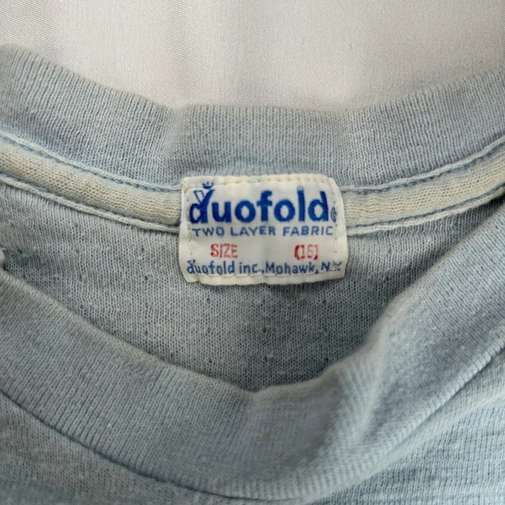 Vintage Duofold Two Layer Thermal Shirt Mens Small‎ Blue Long Sleeve Base Layer